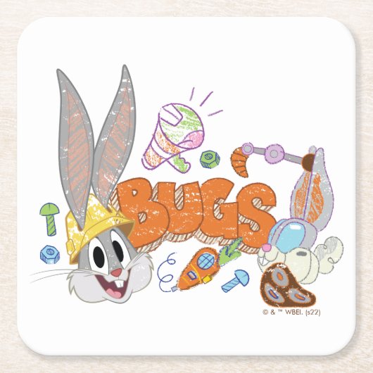 BUGS BUNNY BUILDERS™| BUGS BUNNY™-kettingkunst Kartonnen Onderzetters (Voorkant)