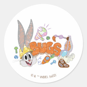 BUGS BUNNY BUILDERS™ BUGS BUNNY™-kettingkunst Ronde Sticker