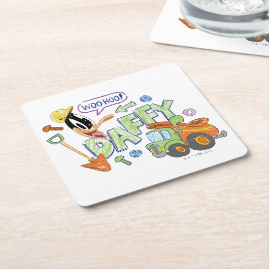 BUGS BUNNY BUILDERS™| DAFFY DUCK™-schets Kartonnen Onderzetters (Schuin)