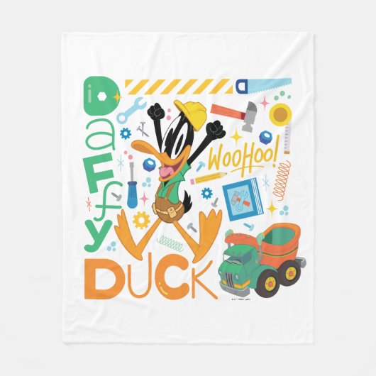 BUGS BUNNY BUILDERS™| DAFFY DUCK™ Worktools Fleece Deken (Voorkant)