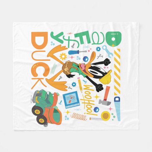 BUGS BUNNY BUILDERS™| DAFFY DUCK™ Worktools Fleece Deken (Voorkant (Horizontaal))