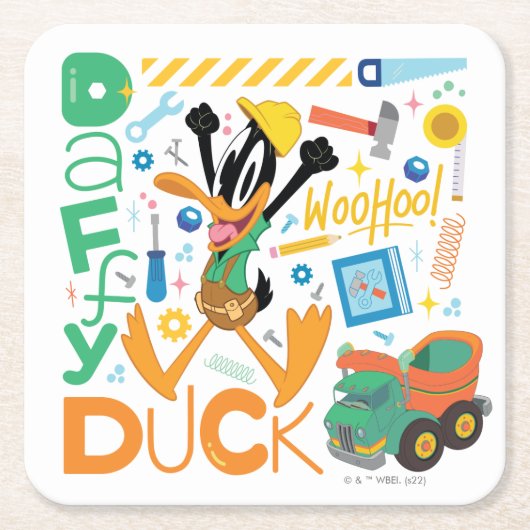 BUGS BUNNY BUILDERS™| DAFFY DUCK™ Worktools Kartonnen Onderzetters (Voorkant)