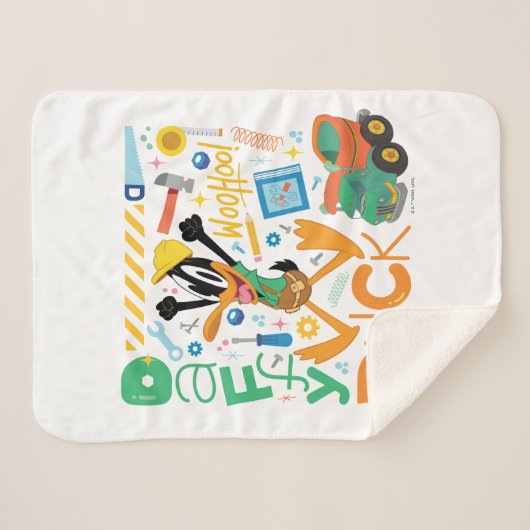 BUGS BUNNY BUILDERS™| DAFFY DUCK™ Worktools Sherpa Deken (Voorkant (horizontaal))