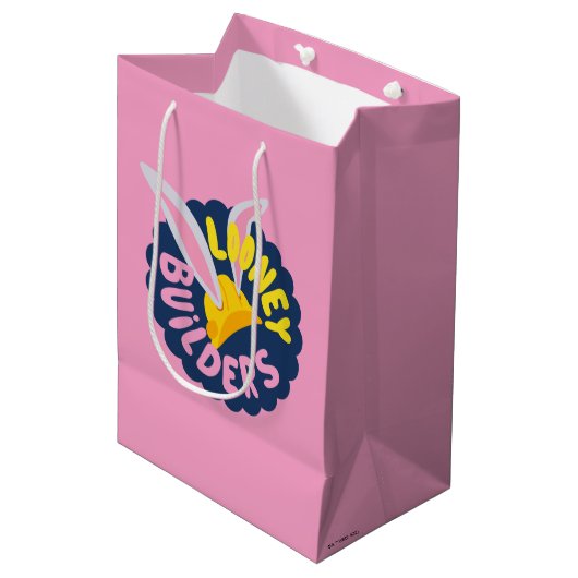 BUGS BUNNY BUILDERS™| Gebogen logo met veiligheids Medium Cadeauzakje (Voorkant Gekanteld)