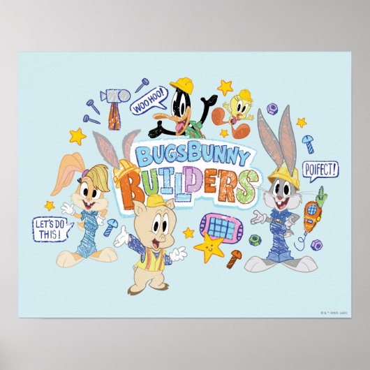 BUGS BUNNY BUILDERS™| Groepsschets kunst Poster (Voorkant)