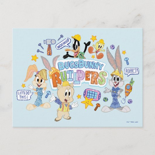 BUGS BUNNY BUILDERS™| Group Sketch Art Briefkaart (Voorkant)