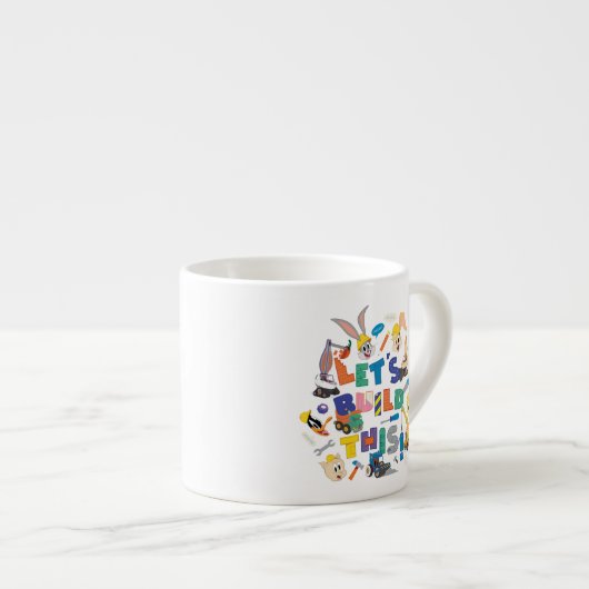 BUGS BUNNY BUILDERS™| "Laten we dit bouwen" Collag Espresso Kop (Voorkant rechts)