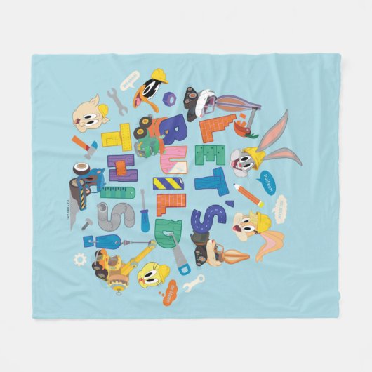 BUGS BUNNY BUILDERS™| "Laten we dit bouwen" Collag Fleece Deken (Voorkant (Horizontaal))