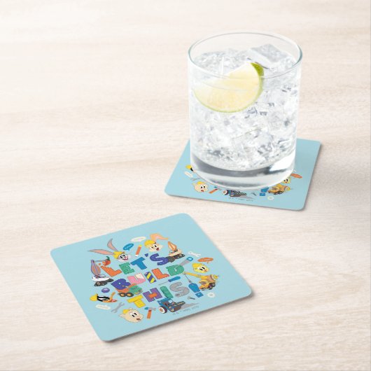 BUGS BUNNY BUILDERS™| "Laten we dit bouwen" Collag Kartonnen Onderzetters (Insitu)