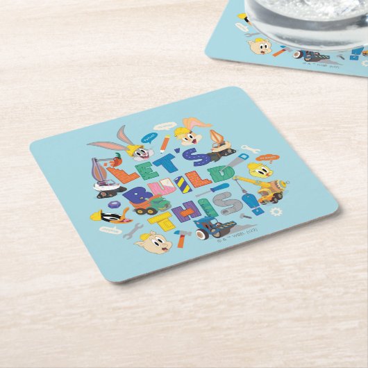 BUGS BUNNY BUILDERS™| "Laten we dit bouwen" Collag Kartonnen Onderzetters (Schuin)