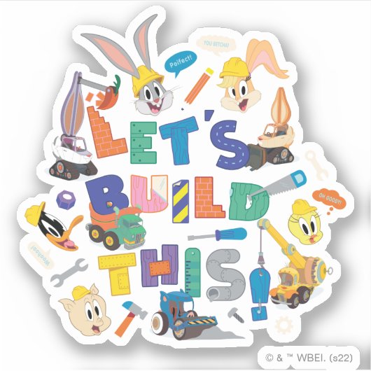 BUGS BUNNY BUILDERS™| "Laten we dit bouwen" Collag Sticker (Voorkant)