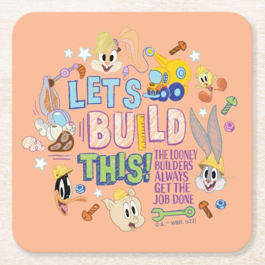 BUGS BUNNY BUILDERS™| "Laten we dit bouwen" Schets Kartonnen Onderzetters (Voorkant)