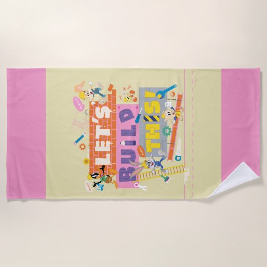 BUGS BUNNY BUILDERS™| "Laten we dit bouwen" Werksi Strandlaken (Voorkant)