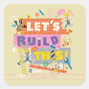 BUGS BUNNY BUILDERS™  "Laten we dit bouwen" Werksi Vierkante Sticker