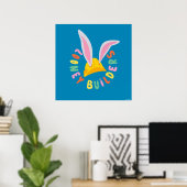 BUGS BUNNY BUILDERS™| Logo Cirkel met Bouwhelm Poster (Thuiskantoor)