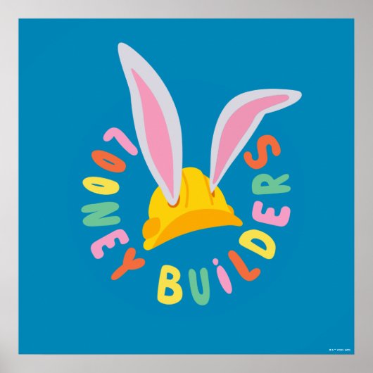 BUGS BUNNY BUILDERS™| Logo Cirkel met Bouwhelm Poster (Voorkant)