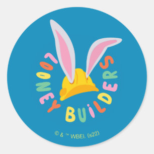 BUGS BUNNY BUILDERS™  Logo cirkel met bouwhelm Ronde Sticker