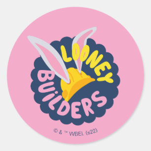 BUGS BUNNY BUILDERS™  Logo met hard Pet Ronde Sticker