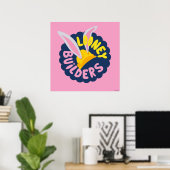 BUGS BUNNY BUILDERS™| Logo met rand van helm Poster (Thuiskantoor)