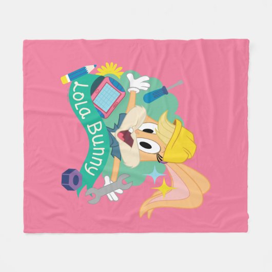 BUGS BUNNY BUILDERS™| Lola Bunny Character Graphic Fleece Deken (Voorkant (Horizontaal))