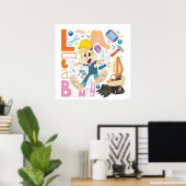 BUGS BUNNY BUILDERS™| Lola Bunny Work Tools Poster (Thuiskantoor)