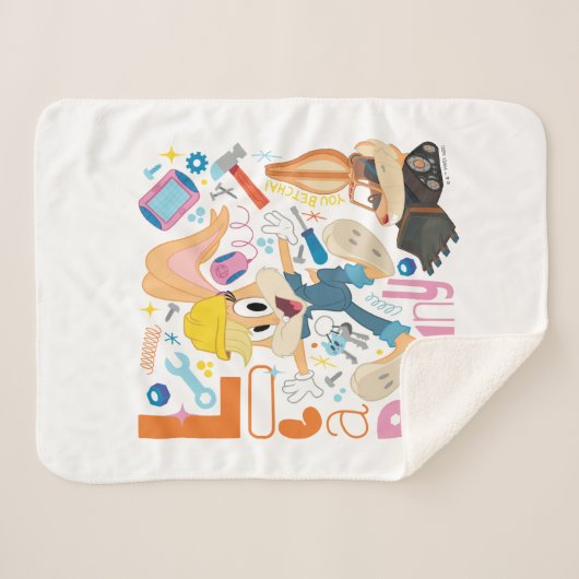 BUGS BUNNY BUILDERS™| Lola Bunny Work Tools Sherpa Deken (Voorkant (horizontaal))