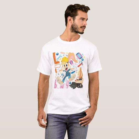 BUGS BUNNY BUILDERS™| Lola Bunny Work Tools T-shirt (Voorkant volledig)