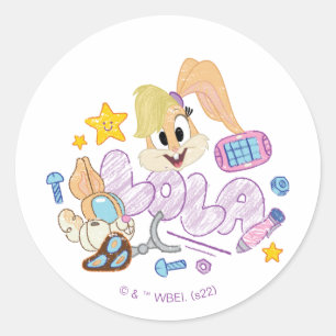 BUGS BUNNY BUILDERS™  Lola Sketch Art Ronde Sticker