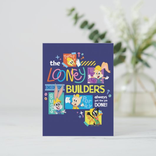 BUGS BUNNY BUILDERS™| Looney Builders Collage Briefkaart (Staand voorkant)