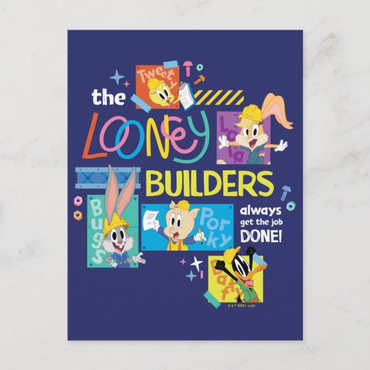 BUGS BUNNY BUILDERS™| Looney Builders Collage Briefkaart (Voorkant)