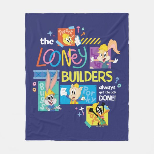 BUGS BUNNY BUILDERS™| Looney Builders Collage Fleece Deken (Voorkant)