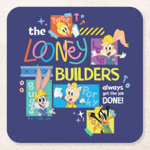 BUGS BUNNY BUILDERS™  Looney Builders Collage Kartonnen Onderzetters