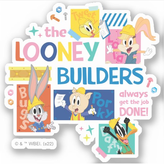 BUGS BUNNY BUILDERS™| Looney Builders Collage Sticker (Voorkant)