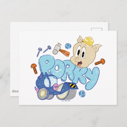 BUGS BUNNY BUILDERS™| Porky Sketch Art Briefkaart (Voorkant / Achterkant)