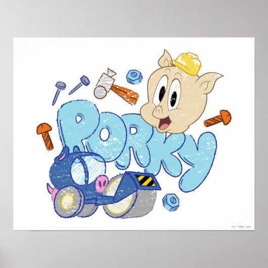 BUGS BUNNY BUILDERS™| Porky Sketch Art Poster (Voorkant)