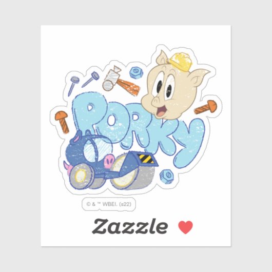 BUGS BUNNY BUILDERS™| Porky Sketch Art Sticker (Vel)