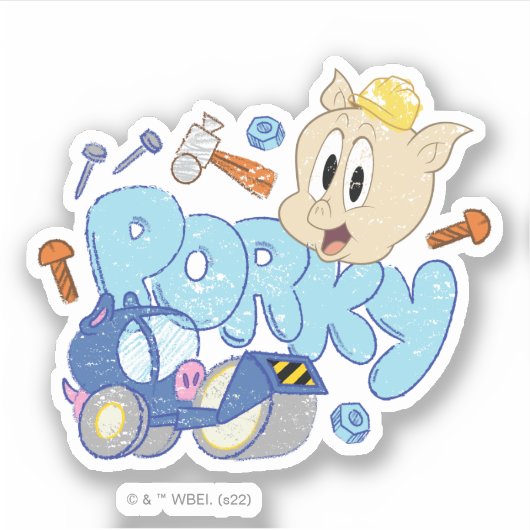 BUGS BUNNY BUILDERS™| Porky Sketch Art Sticker (Voorkant)