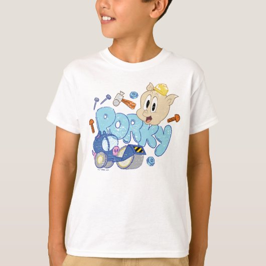 BUGS BUNNY BUILDERS™| Porky Sketch Art T-shirt (Voorkant)