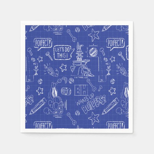 BUGS BUNNY BUILDERS™| Schets blauwdruk Patroon Servet (Voorkant)