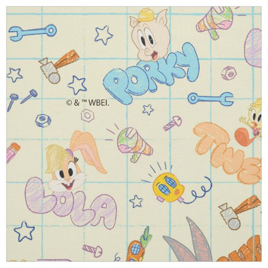 BUGS BUNNY BUILDERS™| tekenschetspatroon Stof (Swatch)