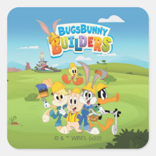 BUGS BUNNY BUILDERS™  The Looney Builders Group Vierkante Sticker