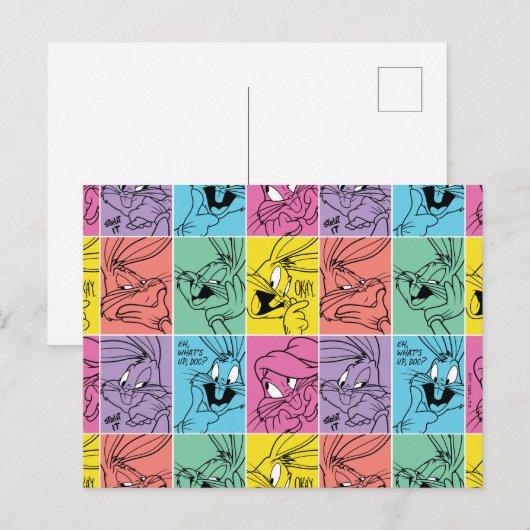BUGS BUNNY™ Color Block Expressies Briefkaart (Voorkant / Achterkant)