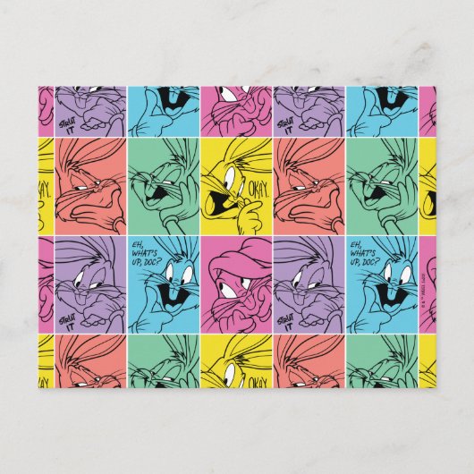 BUGS BUNNY™ Color Block Expressies Briefkaart (Voorkant)