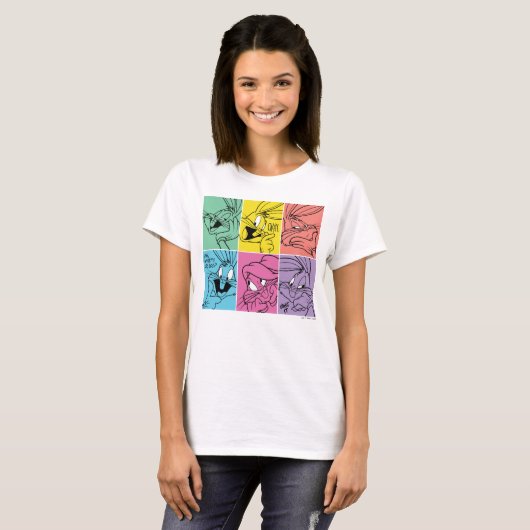 BUGS BUNNY™ Color Block Expressies T-shirt (Voorkant volledig)