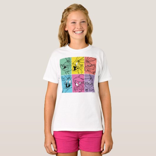 BUGS BUNNY™ Color Block Expressies T-shirt (Voorkant volledig)