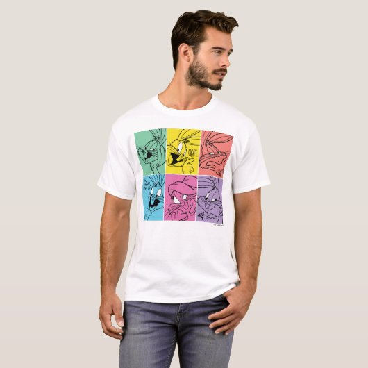 BUGS BUNNY™ Color Block Expressies T-shirt (Voorkant volledig)