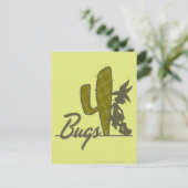 BUGS BUNNY™ Cowboy Leanking on Cactus Briefkaart (Staand voorkant)