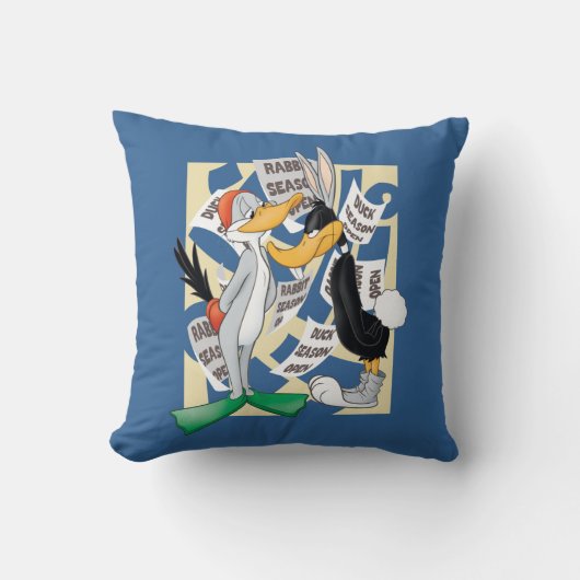BUGS BUNNY™ & DAFFY DUCK™ Klaar voor het Jachtseiz Kussen (Voorkant)