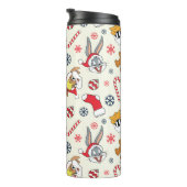 BUGS BUNNY™, DAFFY DUCK™ & Lola Christmas Pattern Thermosbeker (Geroteerd rechts)