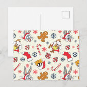 BUGS BUNNY™, DAFFY DUCK™ & Lola Kerstpatroon Briefkaart (Voorkant / Achterkant)